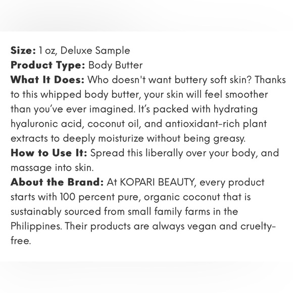 🦋$6 ~ KOPARI BEAUTY ~ Ultra Restore Body Butter with Hyaluronic Acid ~ NEW - Picture 3 of 5